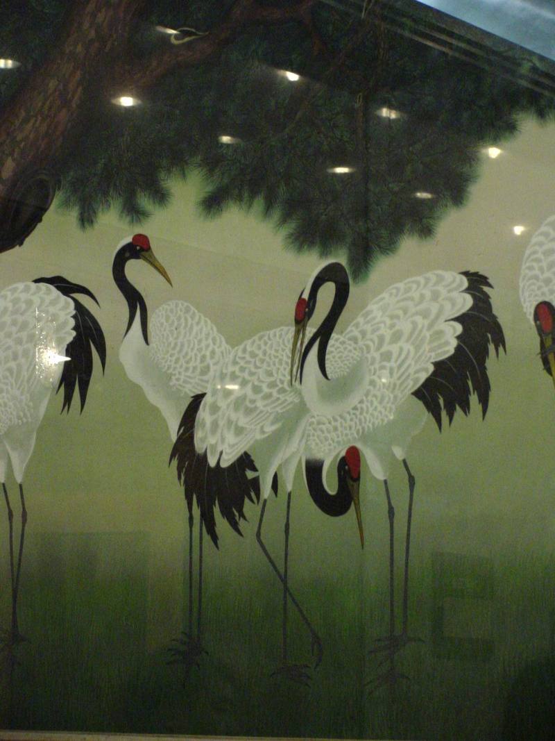 [Animal Art] Traditional Korean Painting of Red-crowned Cranes {!--두루미-->; DISPLAY FULL IMAGE.