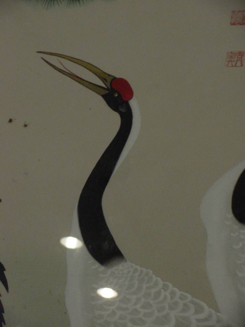 [Animal Art] Korean Traditional Painting of Red-crowned Crane {!--두루미-->; DISPLAY FULL IMAGE.