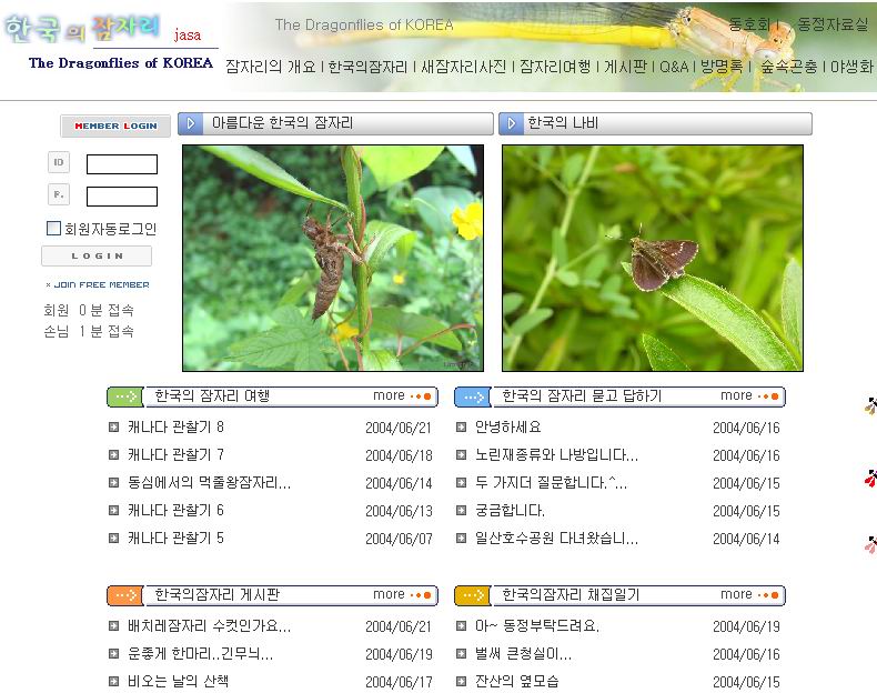 [웹사이트] 한국의 잠자리 (Dragonflies of Korea); DISPLAY FULL IMAGE.