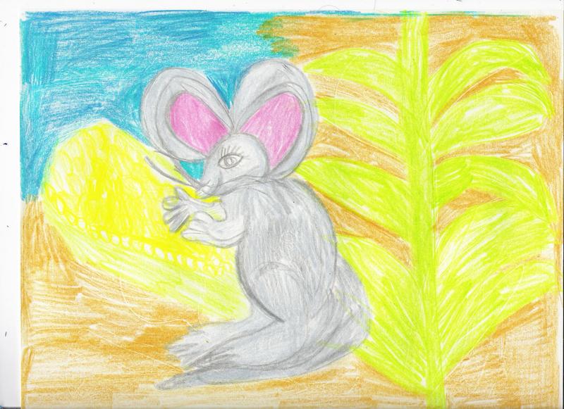MOUSE IN CORNFIELD; DISPLAY FULL IMAGE.