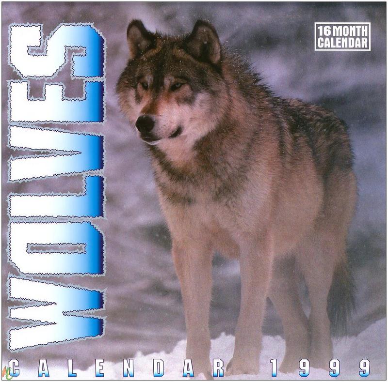 (Gray Wolf) Wolves Calendar 1999 00 - Cover; DISPLAY FULL IMAGE.