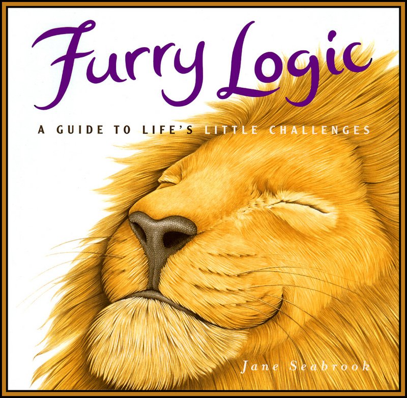 [D50 Scan] Jane Seabrook 'Furry Logic' - Front Cover (Lion); DISPLAY FULL IMAGE.
