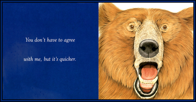 [D50 Scan] Jane Seabrook 'Furry Logic' - It's Quicker (Brown Bear); DISPLAY FULL IMAGE.