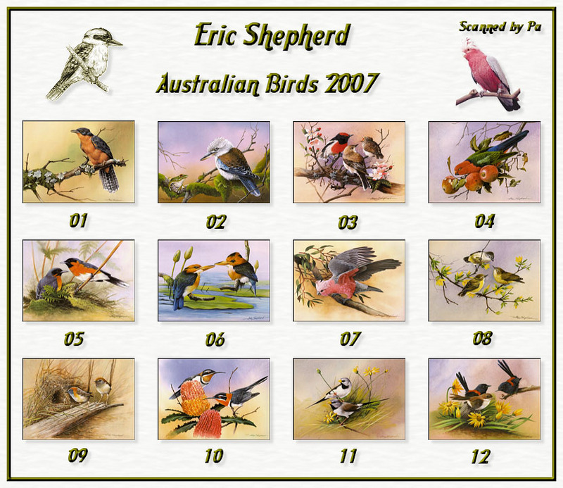 Eric Shepherd - Australian Birds 2007 - Index; DISPLAY FULL IMAGE.