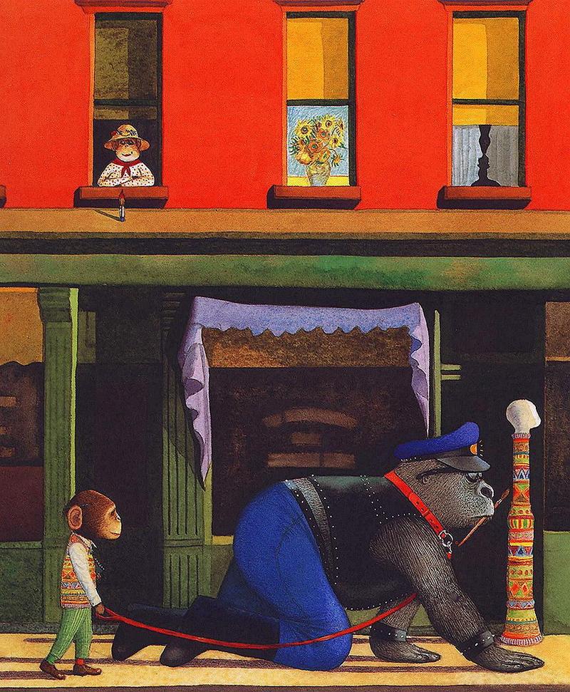 [Animal Art - Anthony Browne] (Gorilla) Willy's Pictures - Earley Morning Dream; DISPLAY FULL IMAGE.