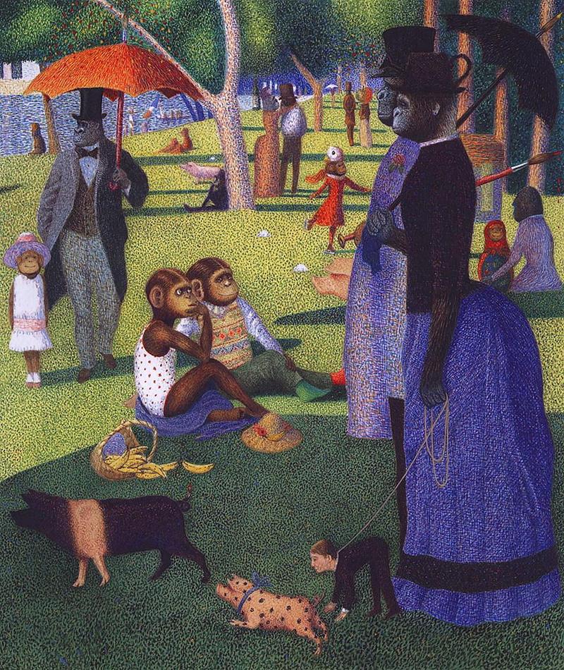 [Animal Art - Anthony Browne] (Gorilla) Willy's Pictures - Lots & Lots & Lots of Dots; DISPLAY FULL IMAGE.