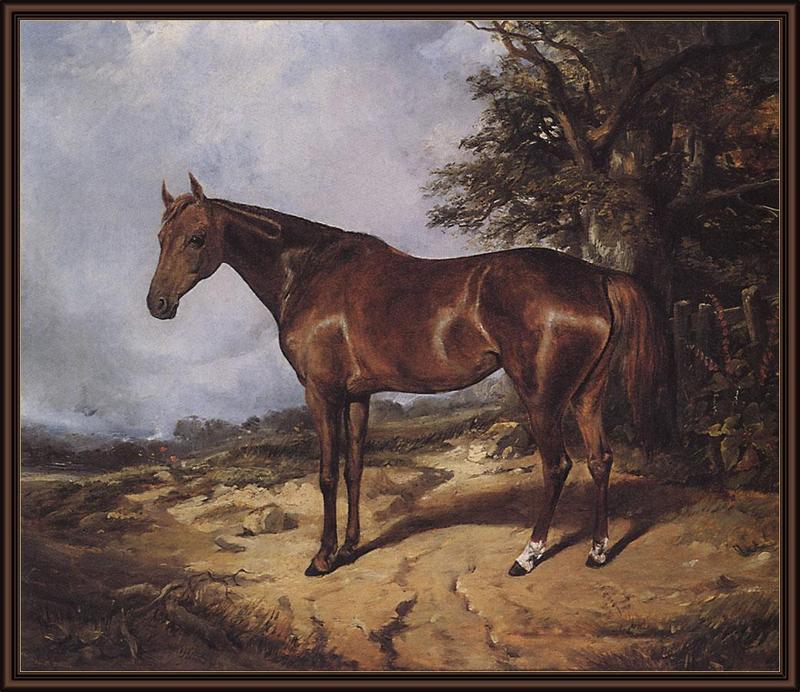 [Animal Art - Arthur Fitzwilliam Tait] Thoroughbred Horse (1848); DISPLAY FULL IMAGE.