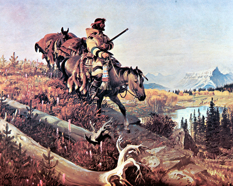 [zFox SWD Scan] The Western Paintings of John Clymer 004 Free Trapper, 1967; DISPLAY FULL IMAGE.