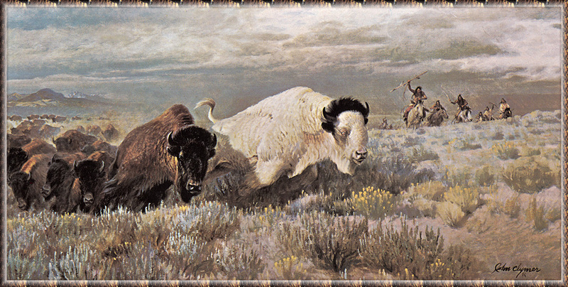 [zFox SWD Scan] The Western Paintings of John Clymer 019 White Buffalo; DISPLAY FULL IMAGE.