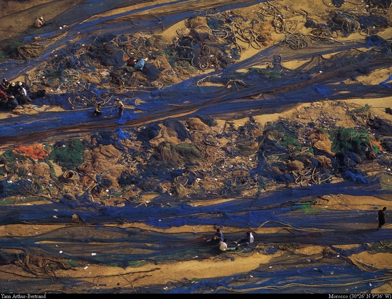 [B14 SLR: Yann Arthus-Bertrand] Fishing nets in the port of Agadir; DISPLAY FULL IMAGE.