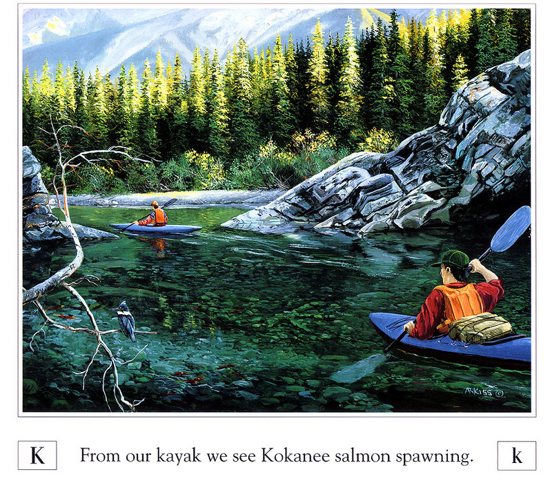 [Danielle scan] A Mountain Alphabet by Andrew Kiss - Kk; DISPLAY FULL IMAGE.