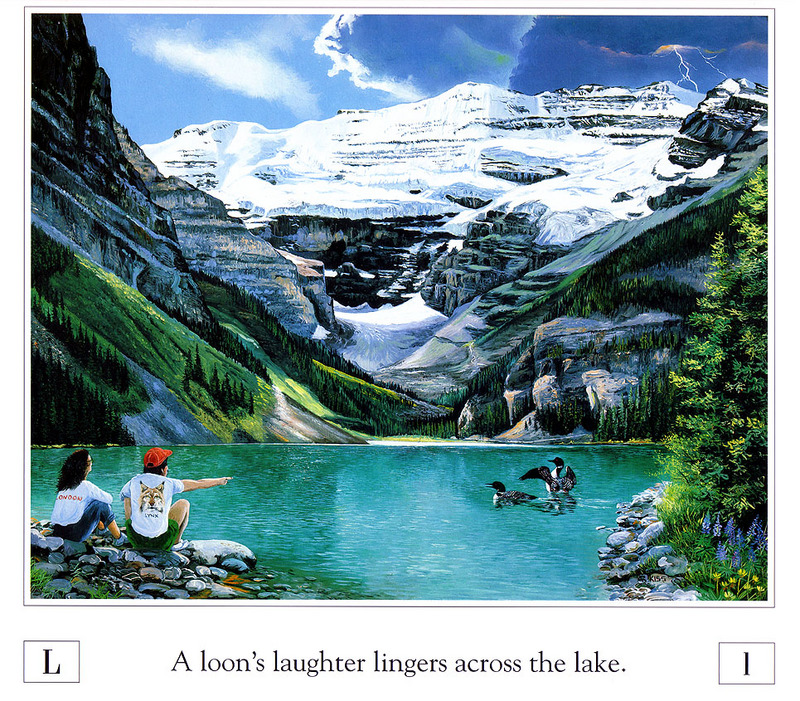 [Danielle scan] A Mountain Alphabet by Andrew Kiss - Ll; DISPLAY FULL IMAGE.
