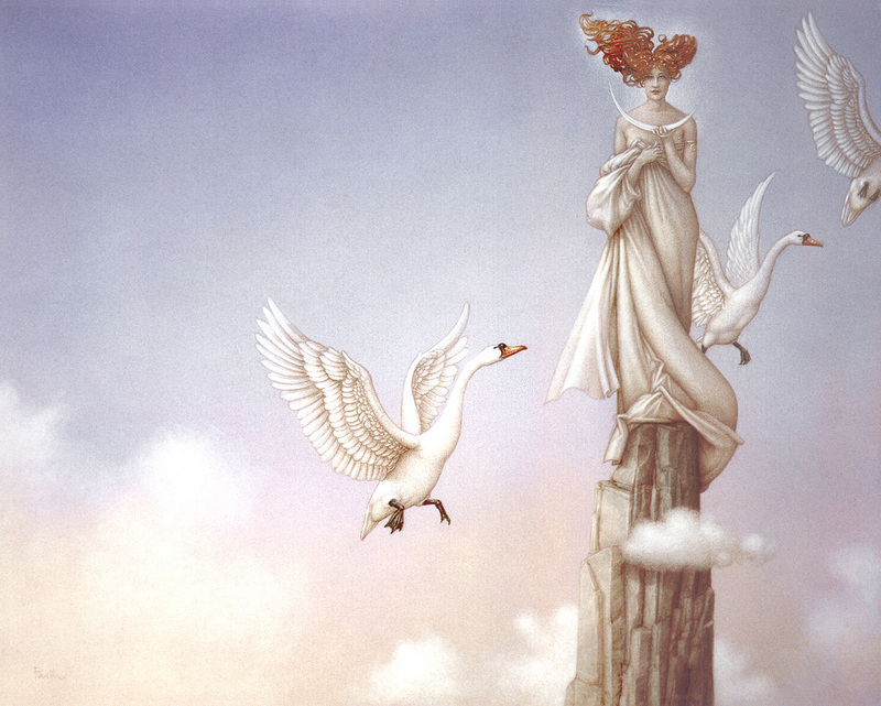 [Animal Art - Michael Parkes] Crescent Moon; DISPLAY FULL IMAGE.