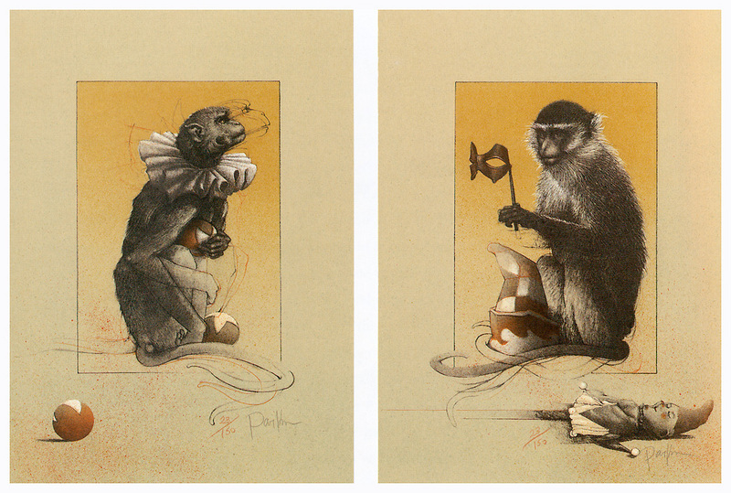 [Animal Art - Michael Parkes] Jugglers Monkey; DISPLAY FULL IMAGE.