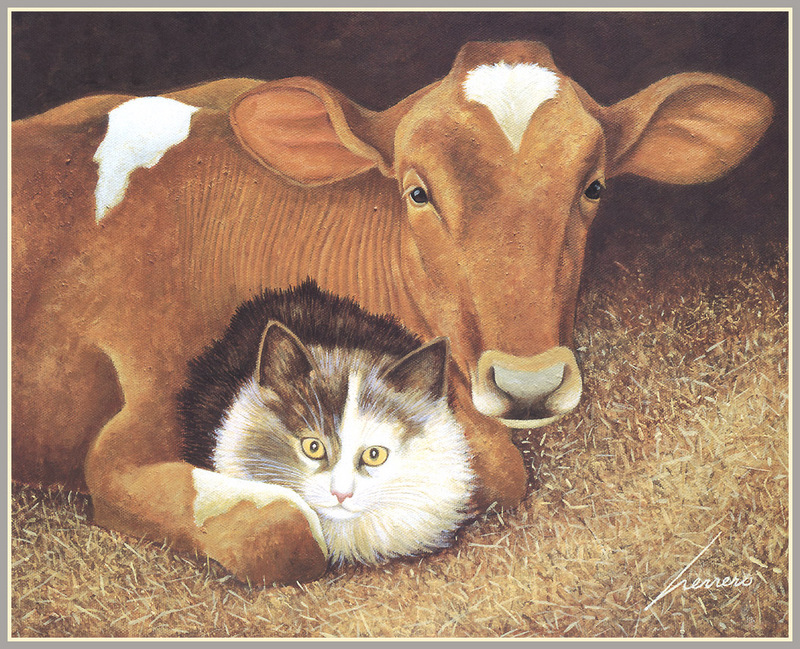 [Animal Art - Lowell Herrero] 2002 Cat Calendar; DISPLAY FULL IMAGE.