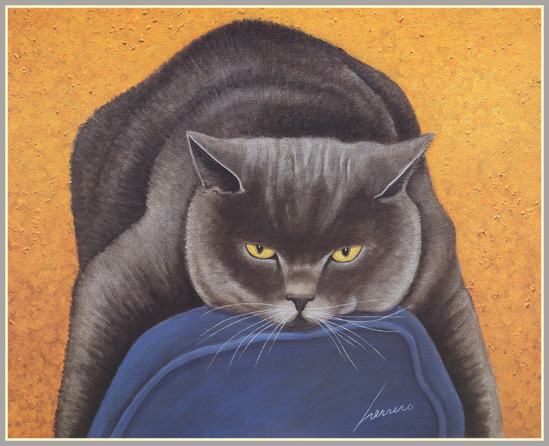 [Animal Art - Lowell Herrero] 2002 Cat Calendar; DISPLAY FULL IMAGE.