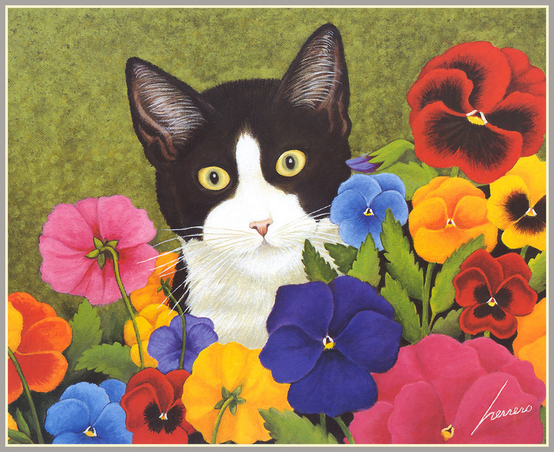 [Animal Art - Lowell Herrero] 2002 Cat Calendar; DISPLAY FULL IMAGE.