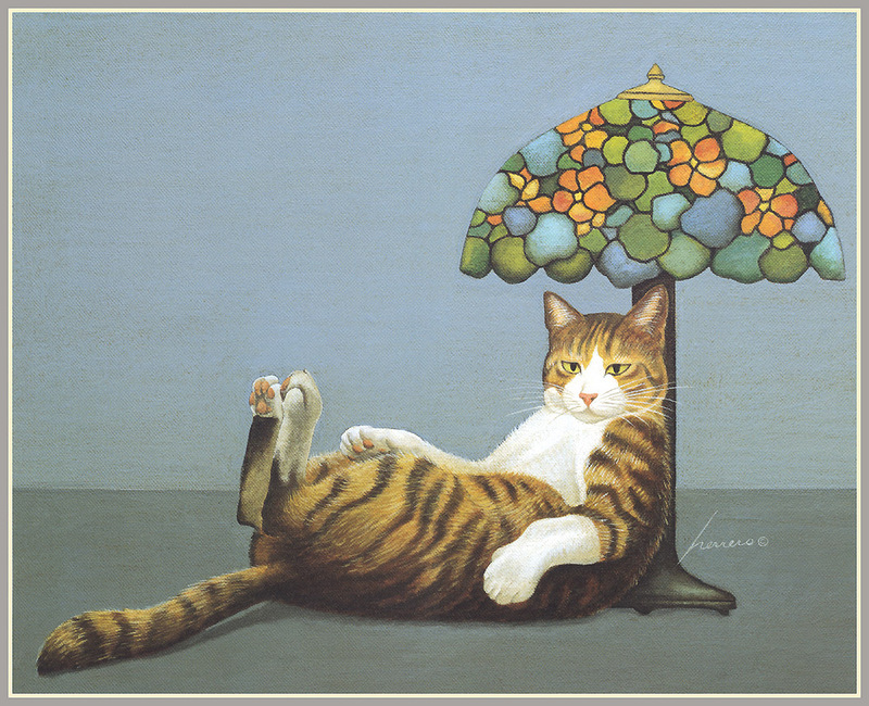 [Animal Art - Lowell Herrero] 2002 Cat Calendar; DISPLAY FULL IMAGE.