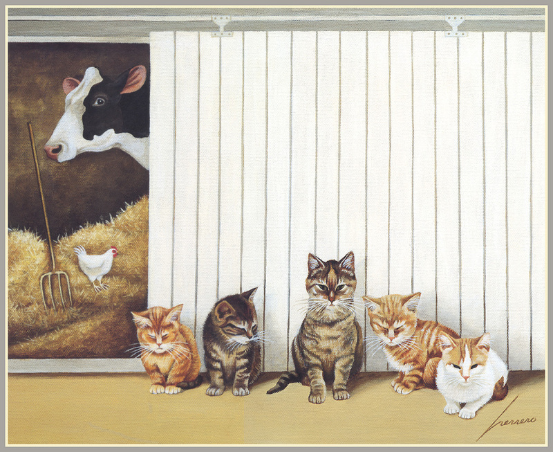 [Animal Art - Lowell Herrero] 2002 Cat Calendar; DISPLAY FULL IMAGE.