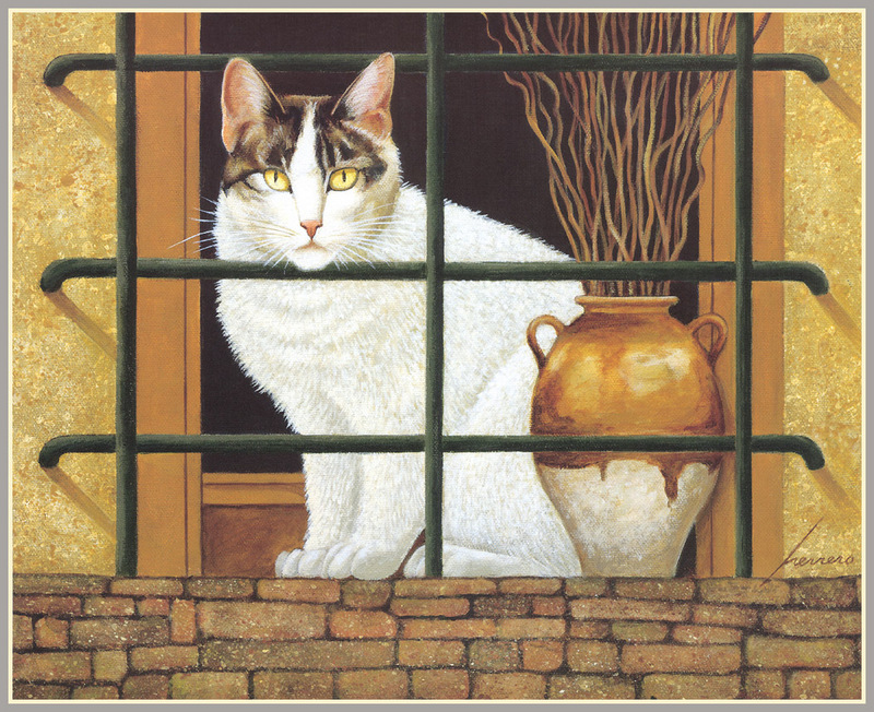 [Animal Art - Lowell Herrero] 2002 Cat Calendar; DISPLAY FULL IMAGE.