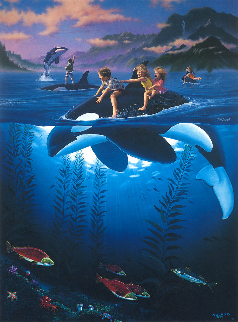 [Animal Art - Jim Warren] Whale Rides; DISPLAY FULL IMAGE.