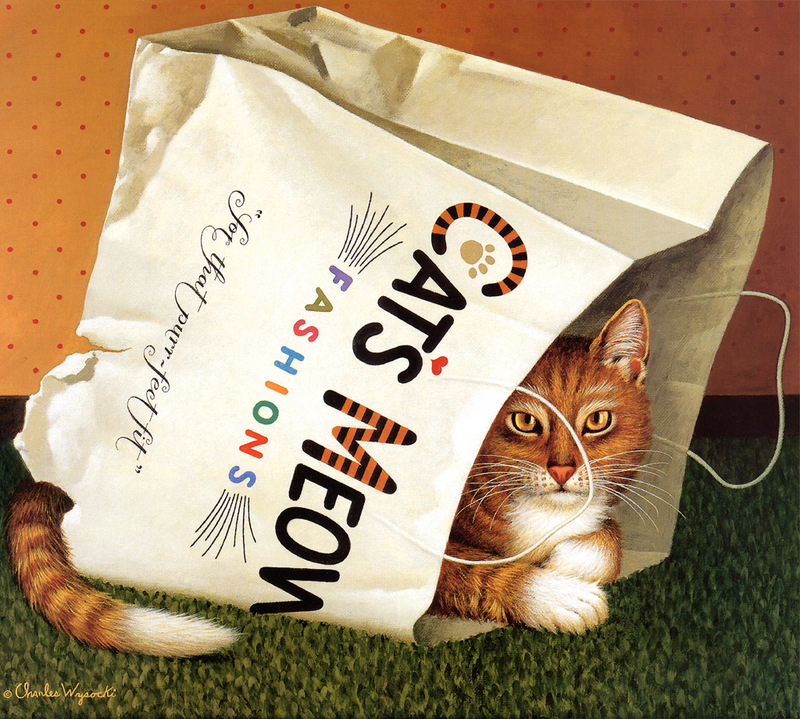 [Flowerchild scan] Charles Wysocki - 2002 Cat Calendar; DISPLAY FULL IMAGE.