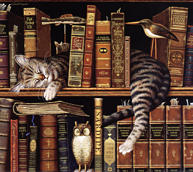 [Flowerchild scan] Charles Wysocki - 2002 Cat Calendar; DISPLAY FULL IMAGE.