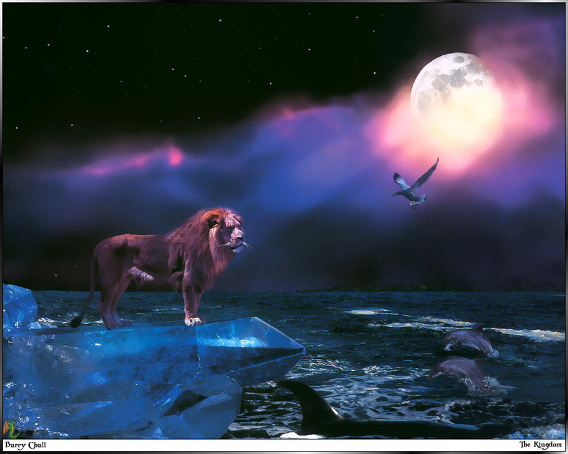 [Fafnir Scan - Barry Chall] 'Animal Sprit' - 1996 Calendar - The-Kingdom (Lion); DISPLAY FULL IMAGE.