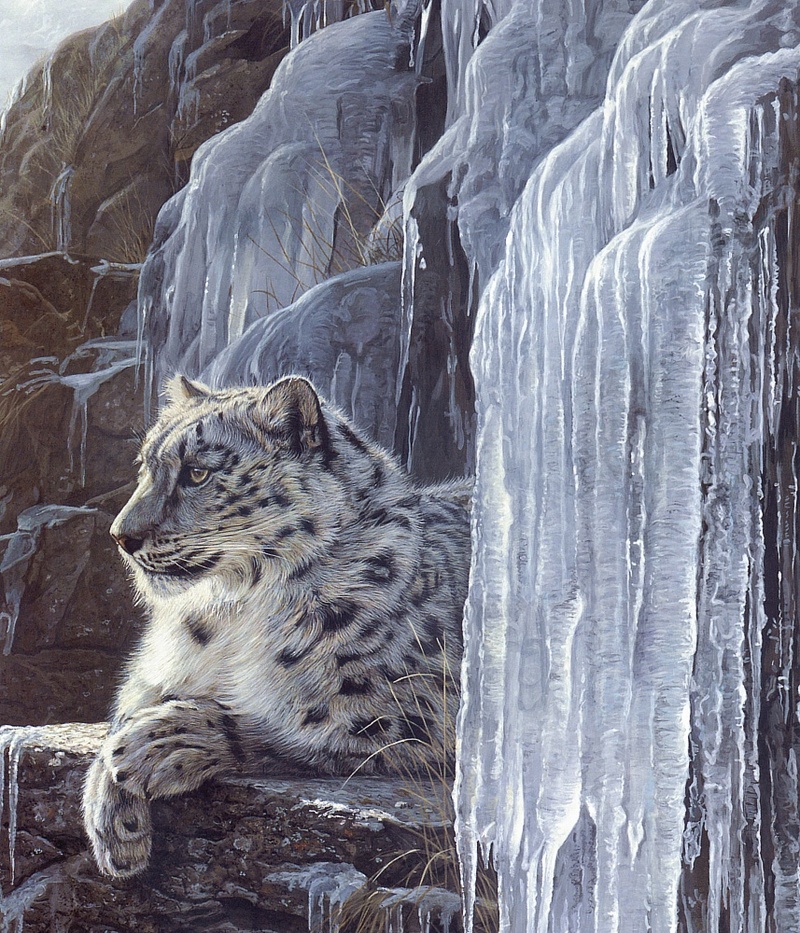 [Elon Animal Scans] Painted by Terry Isaac, Crystal Palace (Snow Leopard); DISPLAY FULL IMAGE.