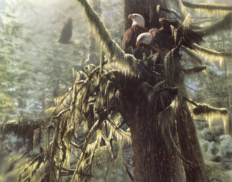 [FlowerChild scans] Painted by Collin Bogle, Enchanted Forest (Eagles); DISPLAY FULL IMAGE.