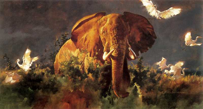 [FlowerChild scans] Painted by Gregory Manchess, Elephant; DISPLAY FULL IMAGE.