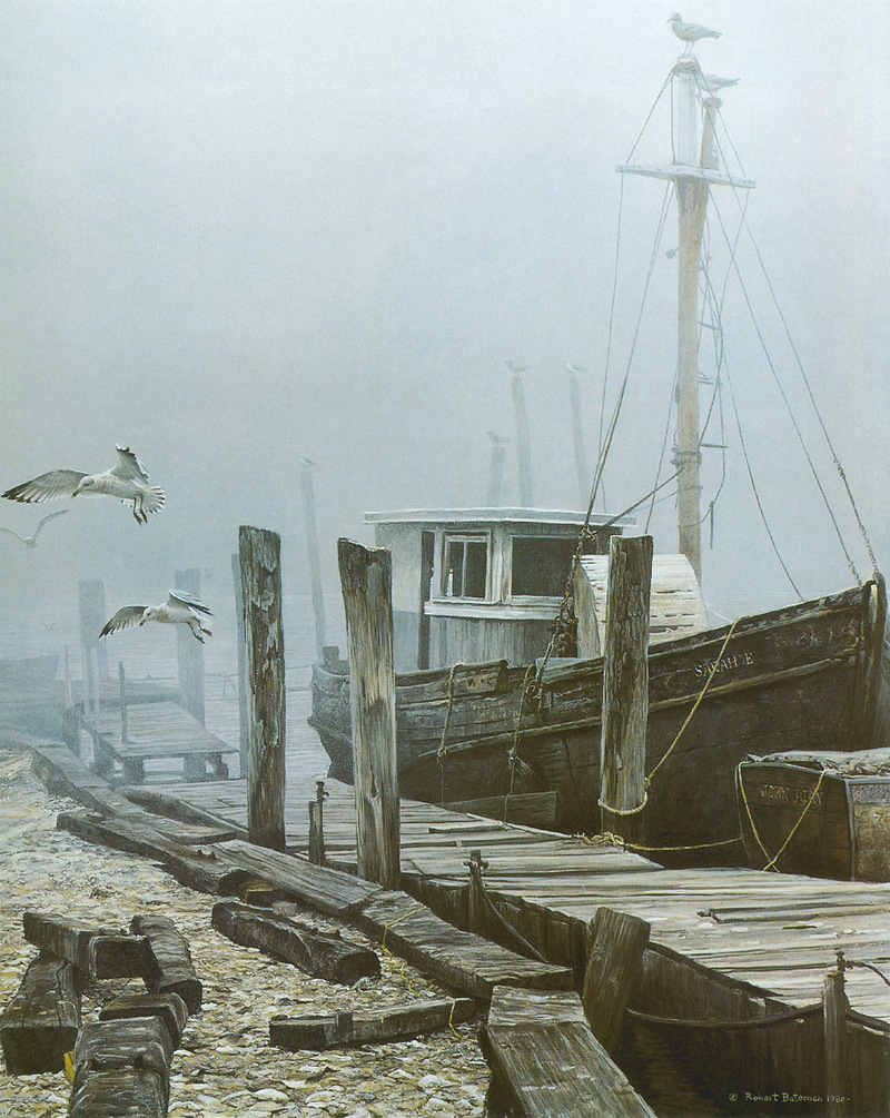 [FlowerChild scans] Painted by Robert Bateman, The Sarah E and Gulls; DISPLAY FULL IMAGE.