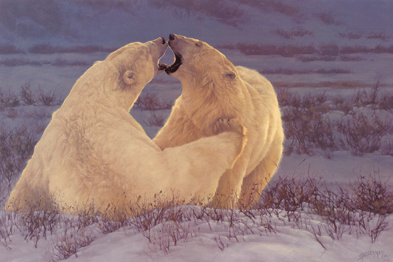 [FlowerChild scans] Painted by Greg Beecham, Polar Attraction (Polar Bears); DISPLAY FULL IMAGE.