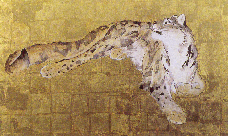 [FlowerChild scans] (Big Cats) Painted by Alejandro Bertolo, Snow-Leopard; DISPLAY FULL IMAGE.