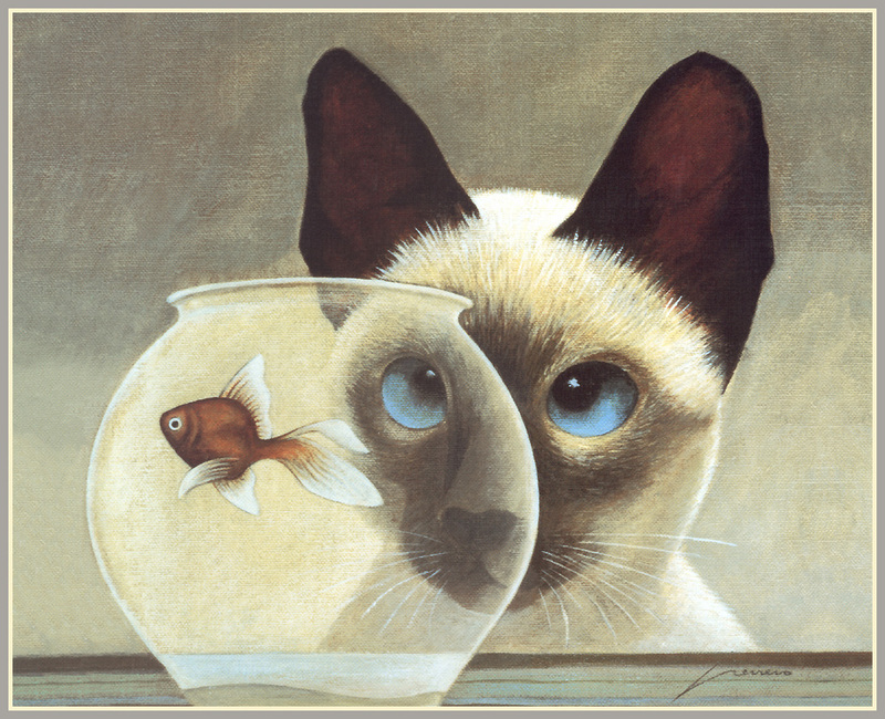 [FlowerChild scans] Lowell Herrero - 2002 Cat Calendar; DISPLAY FULL IMAGE.