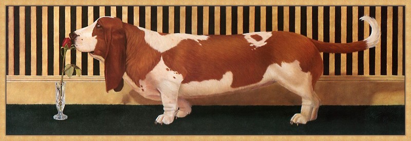 [CameoRose scan] Painted by Lorena Pugh, Dog; DISPLAY FULL IMAGE.