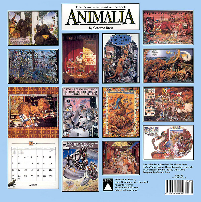 CPerrien scan] The Animalia Calendar 2000: Back; DISPLAY FULL IMAGE.