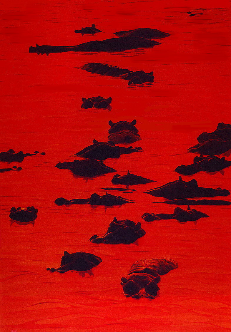 [LRS Art Medley] Bas River Horse Red Dawn; DISPLAY FULL IMAGE.