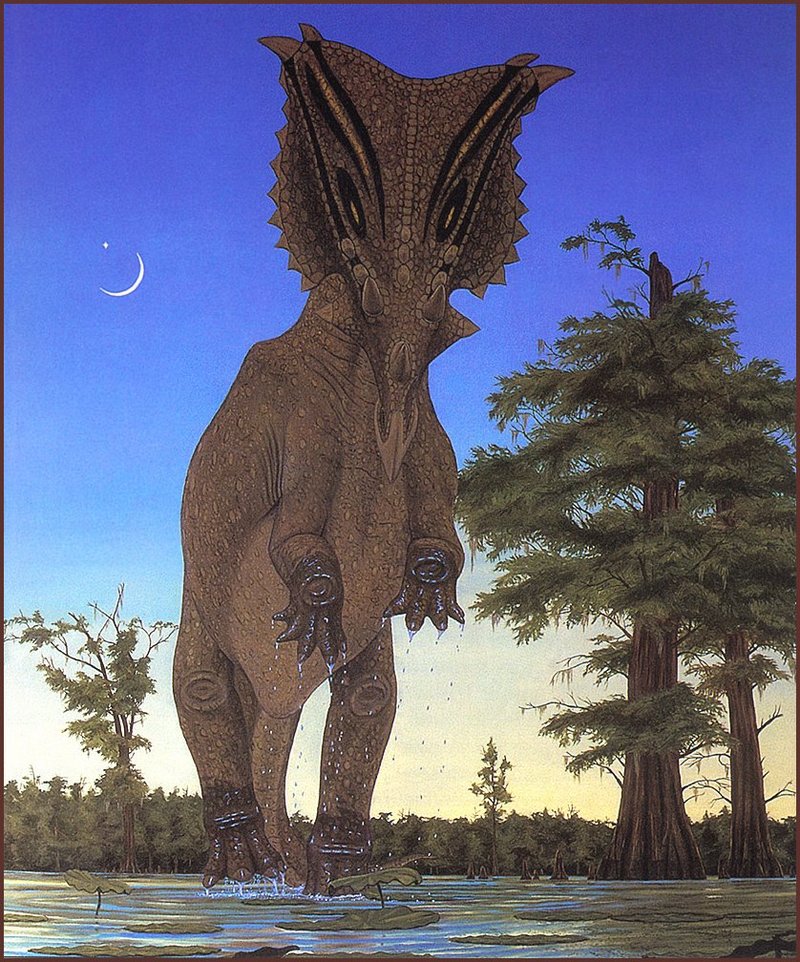 [LRS Art Medley] Dinosaurs by Gregory Paul, Chasmosaurus; DISPLAY FULL IMAGE.