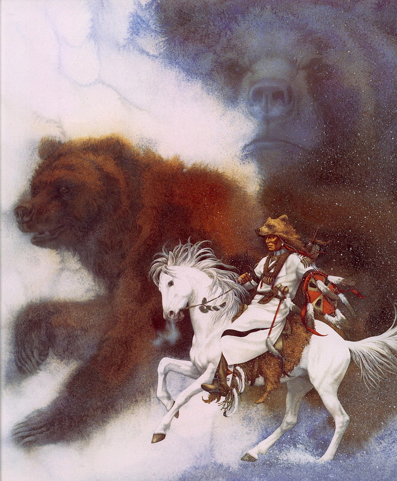 [LRS Art Medley] Bev Doolittle, 2 Bears of the Blk Ft; DISPLAY FULL IMAGE.