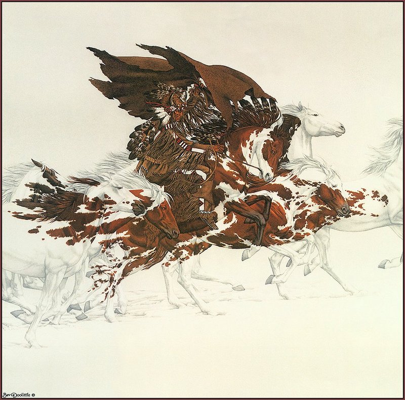 [LRS Art Medley] Bev Doolittle, Eagle's Flight; DISPLAY FULL IMAGE.