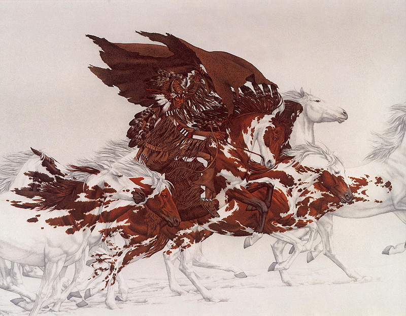 [LRS Art Medley] Bev Doolittle, Eagle's Flight; DISPLAY FULL IMAGE.