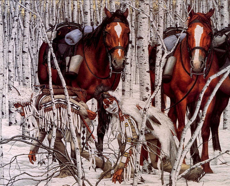 [LRS Art Medley] Bev Doolittle, Indian Ponies; DISPLAY FULL IMAGE.