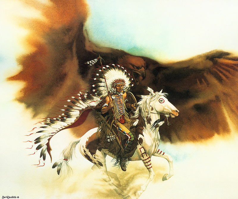 [LRS Art Medley] Bev Doolittle, Rushing War Eagle; DISPLAY FULL IMAGE.