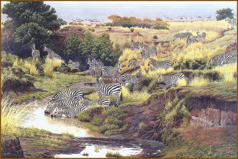 [LRS Animals In Art] Al Agnew, You Can Lead A Zebra; DISPLAY FULL IMAGE.