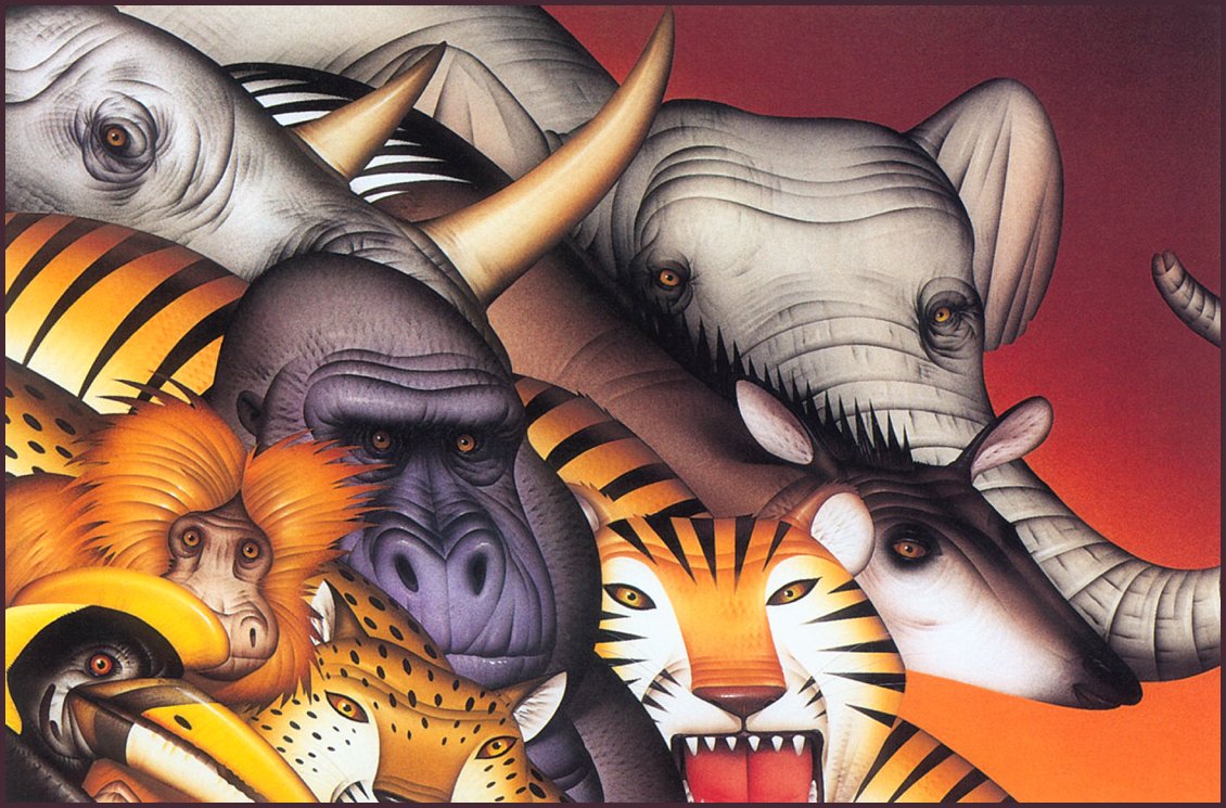 [LRS Animals In Art] Bill Mayer, Denver Zoo Poster; DISPLAY FULL IMAGE.