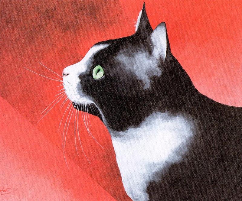 [Animal Art - Brian Barfoot] Cat; DISPLAY FULL IMAGE.