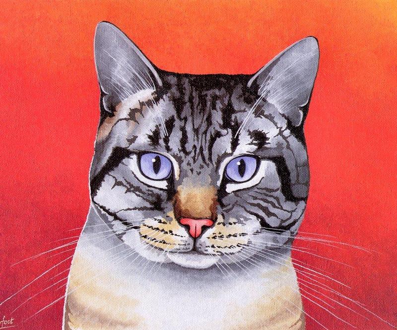 [Animal Art - Brian Barfoot] Cat; DISPLAY FULL IMAGE.