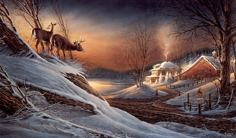 [Consigliere S4 - The Art of Terry Redlin] Deer Crossing; DISPLAY FULL IMAGE.