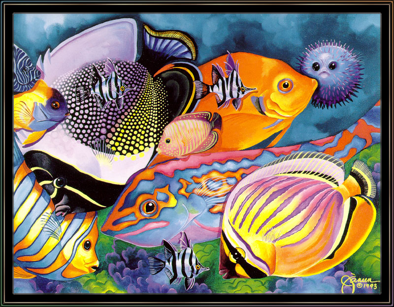 Janeen Mason - Miss Brenda's Piece (Art), Tropical Fishes; DISPLAY FULL IMAGE.